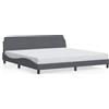 DKD HOME DECOR Giroletto con testata grigio scuro 200x200 cm in velluto