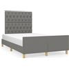 DKD HOME DECOR Giroletto con testiera in tessuto grigio scuro 120x190 cm