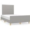 DKD HOME DECOR Giroletto con testiera in tessuto grigio chiaro 120x190 cm