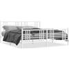 vidaXL Struttura letto con testiera e pediera in metallo bianco 193x203 cm