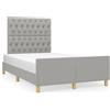 DKD HOME DECOR Giroletto con testiera in tessuto grigio chiaro 120x190 cm
