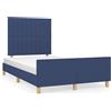 vidaXL Struttura letto senza materasso blu 120x190 cm tessuto