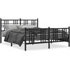 vidaXL Struttura letto con testiera e pediera in metallo nero 150x200 cm