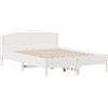 vidaXL Letto in legno massiccio senza materasso bianco 140x200 cm legno di pino