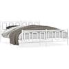 vidaXL Struttura letto con testiera e pediera in metallo bianco 183x213 cm