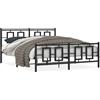 vidaXL Struttura letto con testiera e pediera in metallo nero 150x200 cm