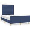 vidaXL Struttura letto senza materasso blu 120x190 cm tessuto