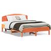 vidaXL Letto in legno massiccio senza materasso cera marrone 135x190 cm legno di pino
