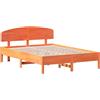 vidaXL Letto in legno massiccio senza materasso cera marrone 140x200 cm legno di pino