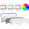 vidaXL Giroletto con testiera illuminazione LED bianco 135x190 cm