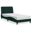 vidaXL Struttura letto senza materasso verde scuro 80x200 cm velluto