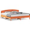 vidaXL Letto in legno massiccio senza materasso cera marrone 180x200 legno di pino