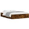 vidaXL Struttura letto con cassetti in rovere fumé 150x200cm Materiale a base di legno