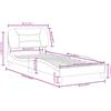 vidaXL Struttura letto con LED senza materasso "Hvar" Tessuto marrone scuro 80x200 cm