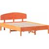 vidaXL Letto in legno massiccio senza materasso cera marrone 140x190 cm legno di pino