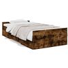 vidaXL Struttura letto con cassetti in rovere fumé 90x190 cm Materiale a base di legno