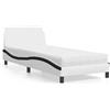 vidaXL Letto con materasso "Dover" bianco e nero 80x200 cm in Pelle finta