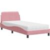 vidaXL Letto con materasso "Dover" Rosa 80x200 cm in velluto
