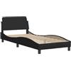 vidaXL Letto con materasso "Dover" nero 90x200 cm in tessuto