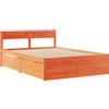 vidaXL Letto in legno massiccio senza materasso cera marrone 120x190 cm legno di pino