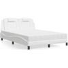 vidaXL Letto "Viana" con materasso bianco 140x190 cm in Pelle finta