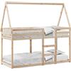 vidaXL Letto a castello con tetto 80x200 cm in legno di pino massiccio