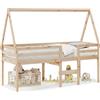 vidaXL Letto a soppalco con tetto 80x200 cm in legno di pino massiccio
