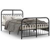 vidaXL Struttura letto con testiera e pediera in metallo nero 120x200 cm