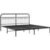 vidaXL Struttura letto con testiera in metallo nero 193x203 cm
