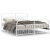 vidaXL Struttura letto con testiera e pediera in metallo bianco 183x213 cm