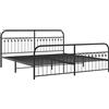 vidaXL Struttura letto con testiera e pediera in metallo nero 193x203 cm