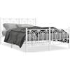 vidaXL Struttura letto con testiera e pediera in metallo bianco 140x200 cm