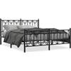 vidaXL Struttura letto con testiera e pediera in metallo nero 150x200 cm