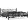 vidaXL Struttura letto con testiera e pediera in metallo nero 193x203 cm