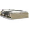 vidaXL Struttura letto senza materasso rovere Sonoma 140x200 cm materiale a base di legno