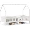 vidaXL Letto per bambini casa letto bianco 90x200 cm in legno di pino massiccio