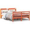 vidaXL Letto in legno massiccio senza materasso cera marrone 120x190 cm legno di pino