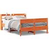 vidaXL Letto in legno massiccio senza materasso cera marrone 120x200 cm legno di pino