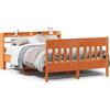 vidaXL Letto in legno massiccio senza materasso cera marrone 120x200 cm legno di pino