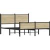 vidaXL Letto in metallo senza materasso rovere Sonoma 150x200 cm