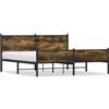 vidaXL Letto in metallo senza materasso rovere fumé 160x200 cm
