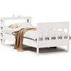 vidaXL Letto in legno massiccio senza materasso bianco 75x190 cm in legno di pino