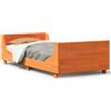 vidaXL Letto in legno massiccio senza materasso cera marrone 75x190 cm legno di pino