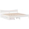 vidaXL Letto in legno massiccio con cassetti bianco 180x200 cm pino