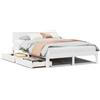 vidaXL Letto in legno massiccio con cassetti bianco 120x190 cm pino