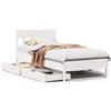 vidaXL Letto in legno massiccio senza materasso bianco 90x200 cm in legno di pino