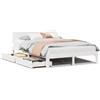 vidaXL Letto in legno massiccio con cassetti bianco 140x200 cm pino