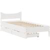 vidaXL Letto in legno massiccio con cassetti bianco 75x190 cm pino