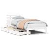 vidaXL Letto in legno massiccio con cassetti bianco 90x190 cm pino