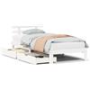 vidaXL Letto in legno massiccio con cassetti bianco 75x190 cm pino